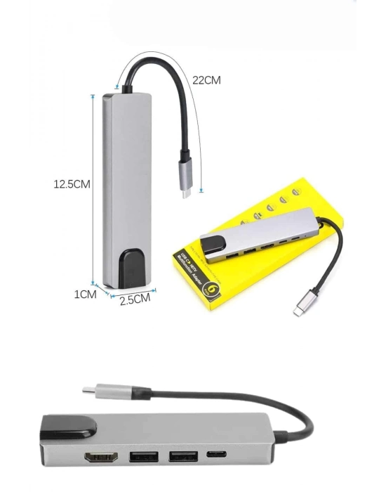 ® Usb Type-c Hub Dönüştürücü Çevirici Çoklayıcı Macbook Çevirici 8 Portlu