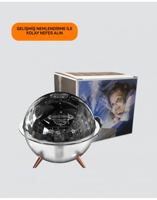 ® Uzay Temalı Projeksiyonlu Nemlendirici USB Güçlü Gece Lambası