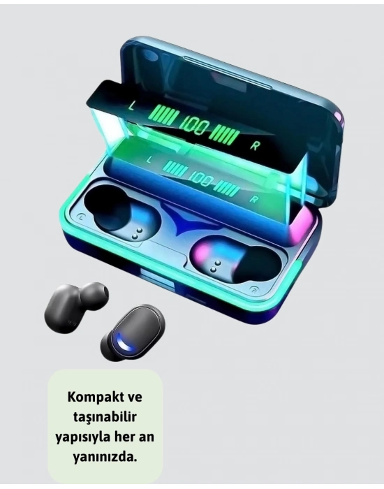 ® Uzun Pil Ömürlü E10 Powerbank Bluetooth Kulaklık LED Gösterge
