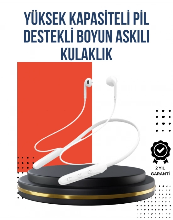 ® Uzun Süre Dayanıklı Manyetik Başlıklı Bluetooth Kulaklık