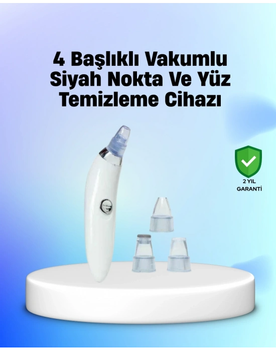 ® Vakum Teknolojili Siyah Nokta Temizleyici Cihaz – 4 Farklı Başlık ve Derinlemesine Gözenek Temizliği