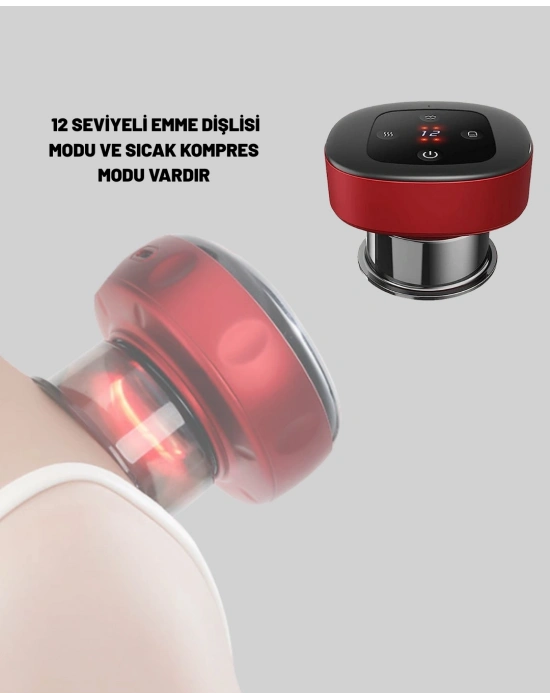 ® Vakumlu Masaj Aleti Çok Kademeli Emme Isıtmalı Ev Tipi Terapi