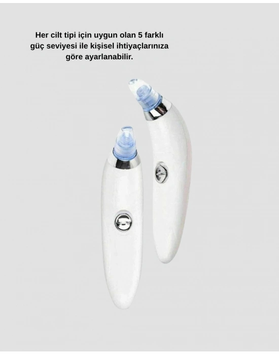 ® Vakumlu Siyah Nokta Temizleme Cihazı – 5 Kademe Güç ve 4 Başlıklı Derin Cilt Bakımı