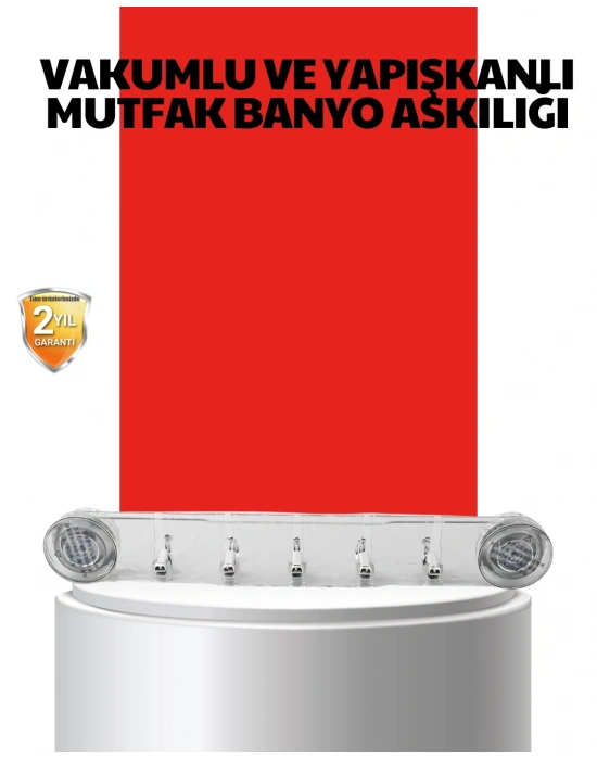 ® Vakumlu ve Yapışkanlı Mutfak Banyo Askılığı 5 Bölmeli Pratik Düzenleyici