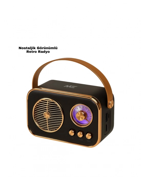 ® Vintage Bluetooth Radyo – TF Kart ve FM Destekli Taşınabilir Nostaljik Model