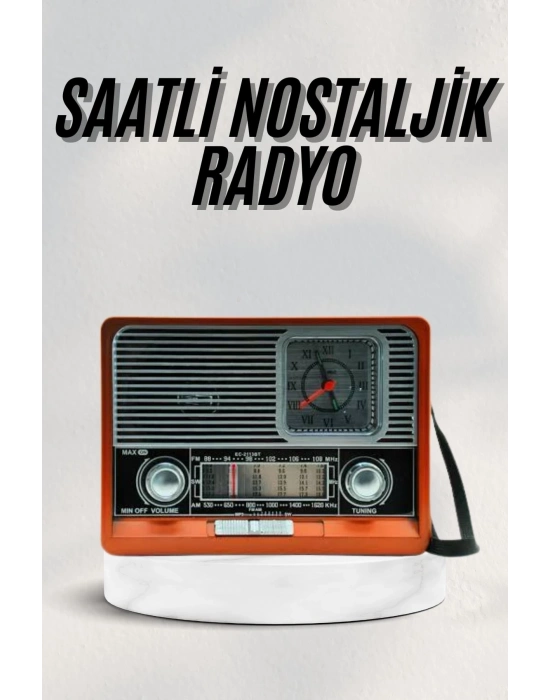 ® Vintage Nostaljik Radyo AUX USB SD Kart Girişli Şarjlı Bluetooth Bağlantılı