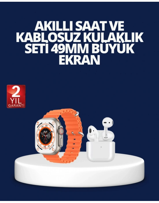 ® Watch 9 Max Akıllı Saat ve Kablosuz Kulaklık Seti 2 Kordonlu Sesli Görüşme Özellikli