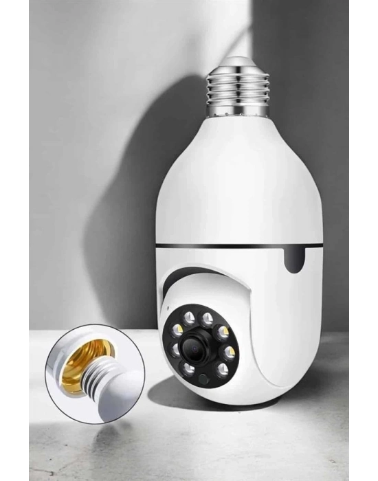 ® Wifi Kamera Duylu Ampul Görünümlü 360 Derece Dönebilen Ev Kamerası