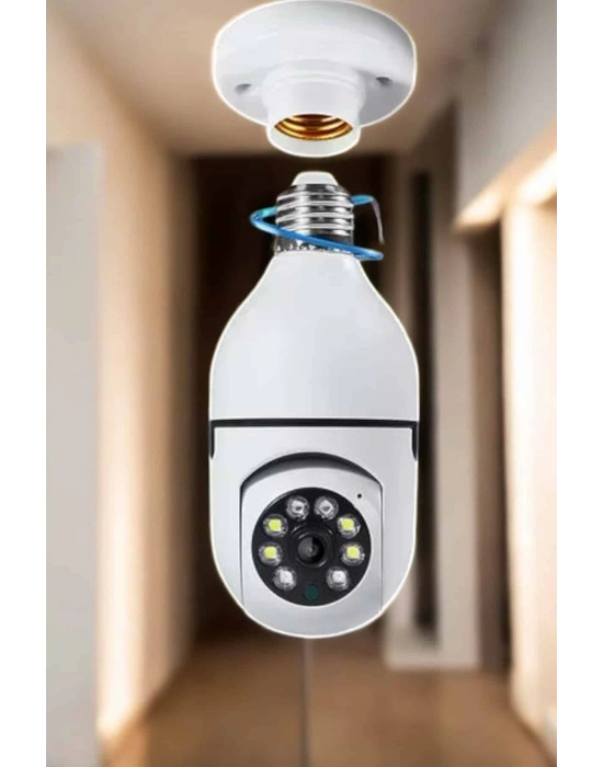 ® Wifi Kamera Duylu Ampul Görünümlü 360 Derece Dönebilen Ev Kamerası