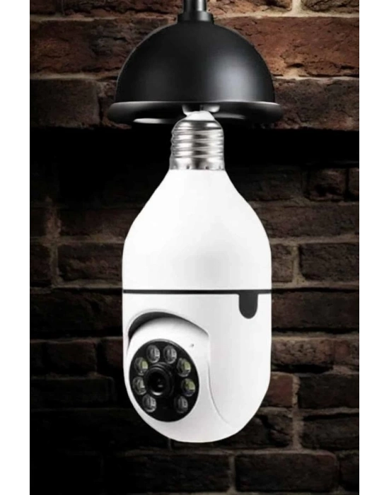 ® Wifi Kamera Duylu Ampul Görünümlü 360 Derece Dönebilen Ev Kamerası