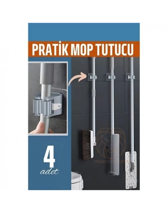 ® Yapışkanlı Pratik Mop Tutucu 4 ADET