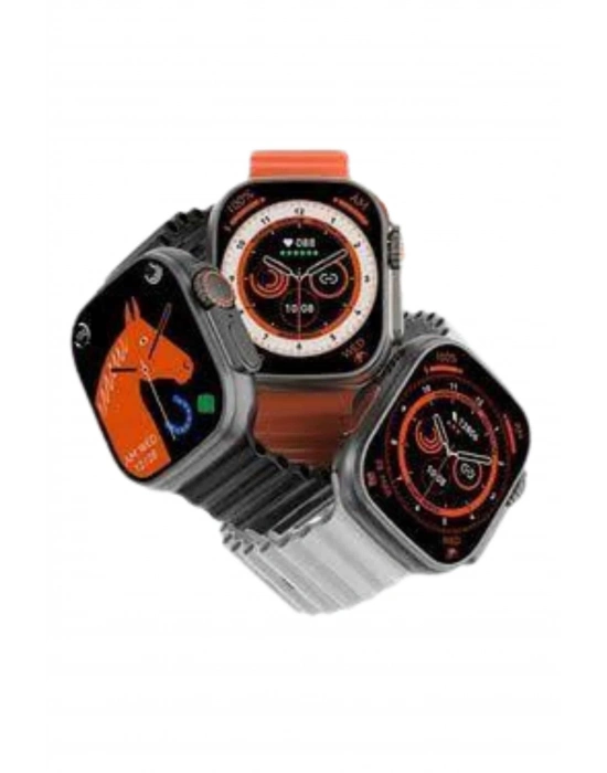 ® Yeni Model Akıllı Saat Ultra Smart Watch Gümüş Kasa 45mm Titreşim