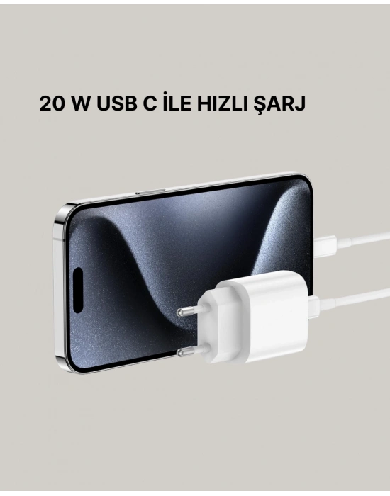 ® Yeni Nesil 20W USB-C Hızlı Şarj Cihazı iOS Tam Uyumlu