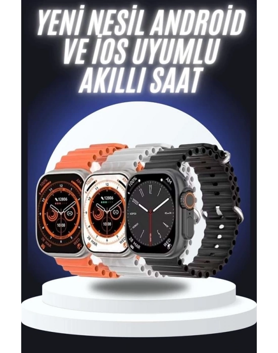 ® Yeni Nesil Akıllı Saat Çok Yönlü Titreşimli 49 MM Android ve İOS Uyumlu
