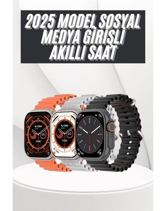 ® Yeni Nesil Akıllı Saat Uyku ve Sağlık Takibi Titeşimli Sesli Arama Mesaj ve Bildirim Görme