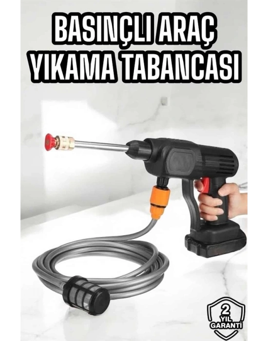 ® Yeni Nesil Araç Yıkama Şarjlı Tabancası Basınçlı Su Hazneli