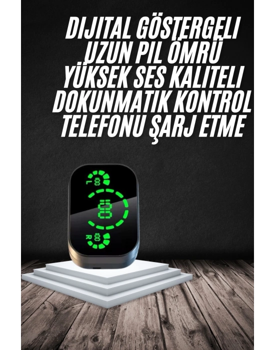® Yeni Nesil Bluetooth Kulaklık Çağrı Cevaplayabilen Dijital Göstergeli Powerbankli