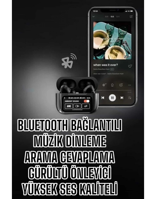 ® Yeni Nesil Bluetooth Kulaklık Ekranlı Yüksek Ses Kaliteli Uzun Şarj Süreli