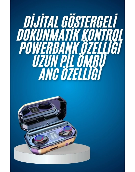 ® Yeni Nesil Bluetooth Kulaklık Uzun Pil Ömrü El Fenerli Dijital Şarj Göstergeli