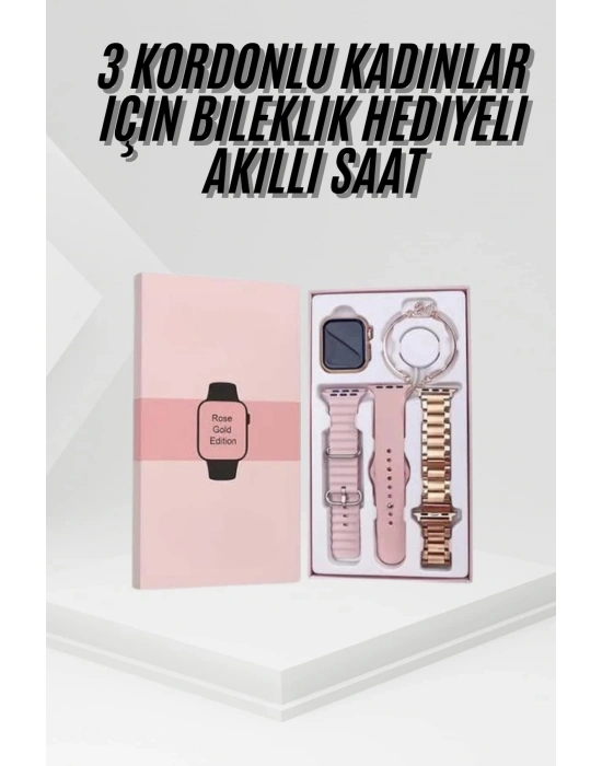 ® Yeni Nesil Kadın Akıllı Saat Rose Gold Android ve İos Uyumlu
