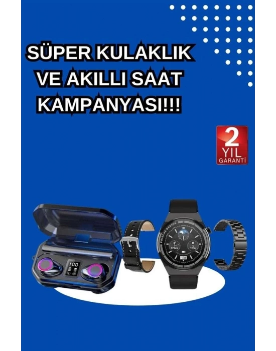 ® Yeni Nesil Kampanyası Bluetooth Bağlantılı Akıllı Saat ve Kablosuz Kulaklık Dijital Göstergeli