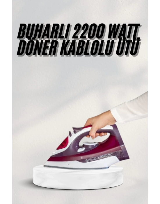 ® Yeni Nesil Kırmızı Buharlı Ütü 2200 Watt Seramik Tabanlı Yüksek Buhar Gücü