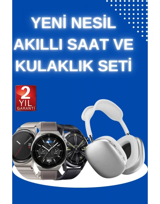® Yeni Nesil Sesli Görüşme Akıllı Saat ve Powerbank Çoklu Şarj Girişli Bluetooth Kulaklık Nabız Ölçer