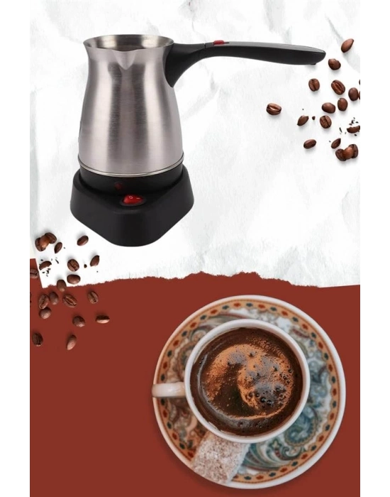 ® Yeni Nesil Türk Kahve Makinesi Cezvesi Siyah Gri Kablolu Pratik