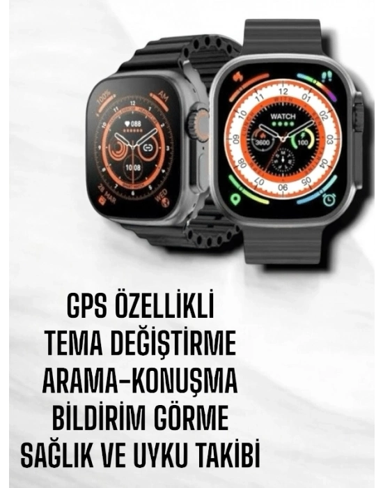® Yeni Nesil Ultra Akıllı Saat Titreşimli, Uyku & Sağlık Takibi, Çift Kordon