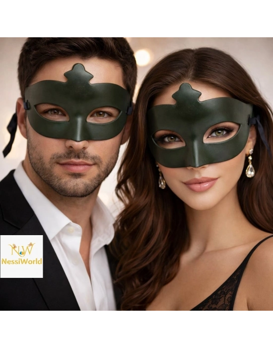 Yeşil Gizemli Masquerade Maskesi