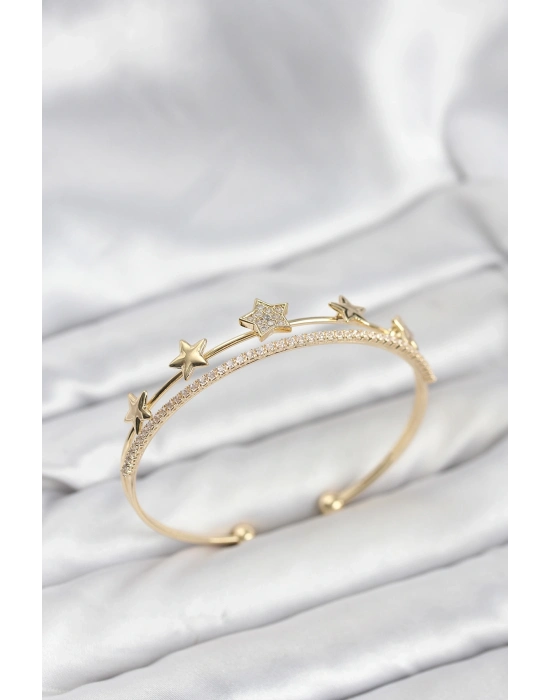 ® Yıldız Model Gold Renk Pirinç Kadın Bileklik