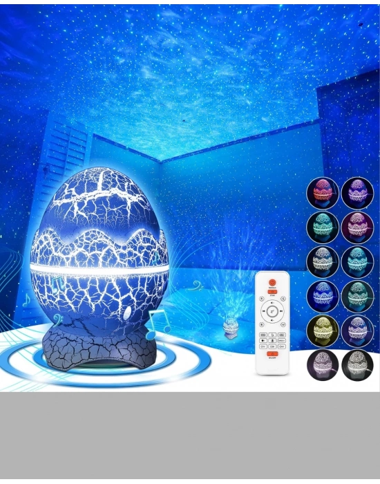 ® Yıldızlı Gökyüzü Dinozor Yumurta Projektör –  Ayarlanabilir Parlaklık ve Hız