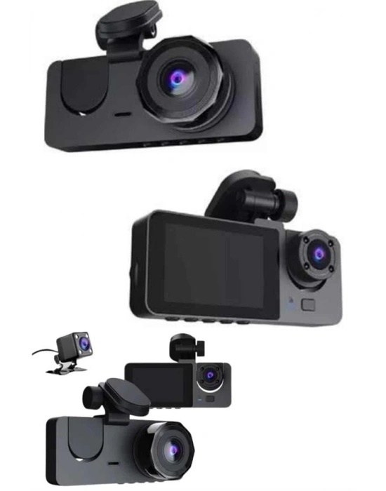 ® Yol Kayıt Araç Kamerası HD DVR 3 Kameralı 2.0in Ekranlı Ön İç Arka