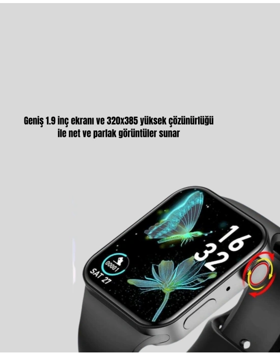 ® Yüksek Çözünürlüklü 1.9 Akıllı Saat – 5-6 Gün Aktif Kullanım, Şık ve Modern Tasarım