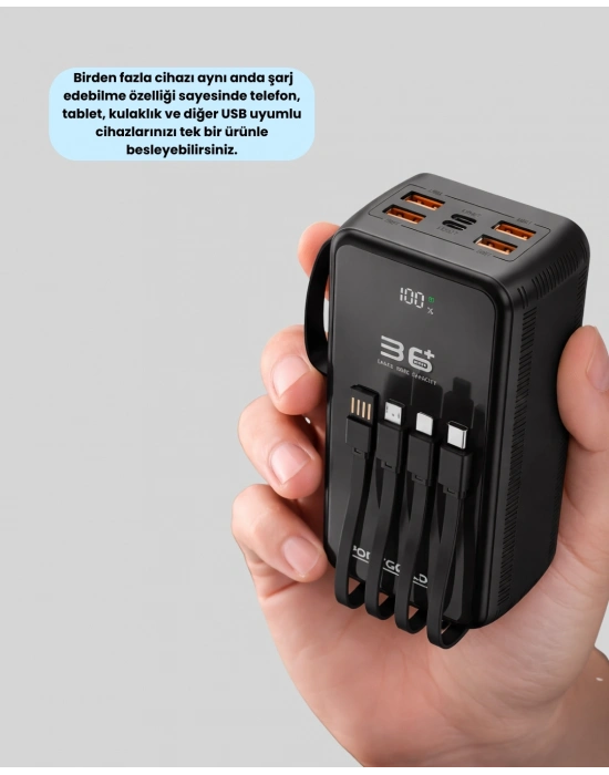 ® Yüksek Kapasiteli Powerbank Hızlı Şarj ve Kablosuz Destekli