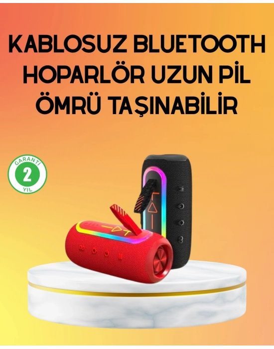 ® Yüksek Ses Kaliteli Kablosuz Hoparlör LED Işıklı