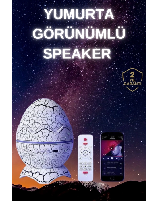® Yumurta Şeklinde Su Dalgalı Bluetooth Speaker Lamba Renkli Şarjlı