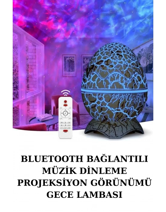 ® Yumurta Şeklinde Su Dalgalı Bluetooth Speaker Lamba Renkli Şarjlı