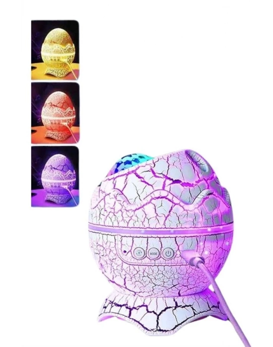 ® Yumurta Şeklinde Su Dalgalı Bluetooth Speaker Lamba Renkli Şarjlı