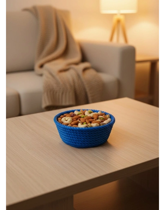 ® Yuvarlak Çerezlik Lacivert Şık Tasarım ve Kompakt Boyut