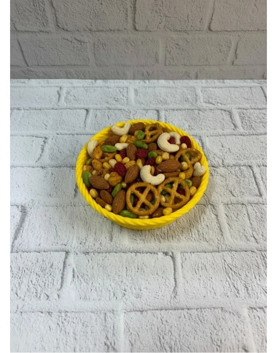 ® Yuvarlak Çerezlik Sarı Canlı Renkli Dekoratif Sunum Kasesi