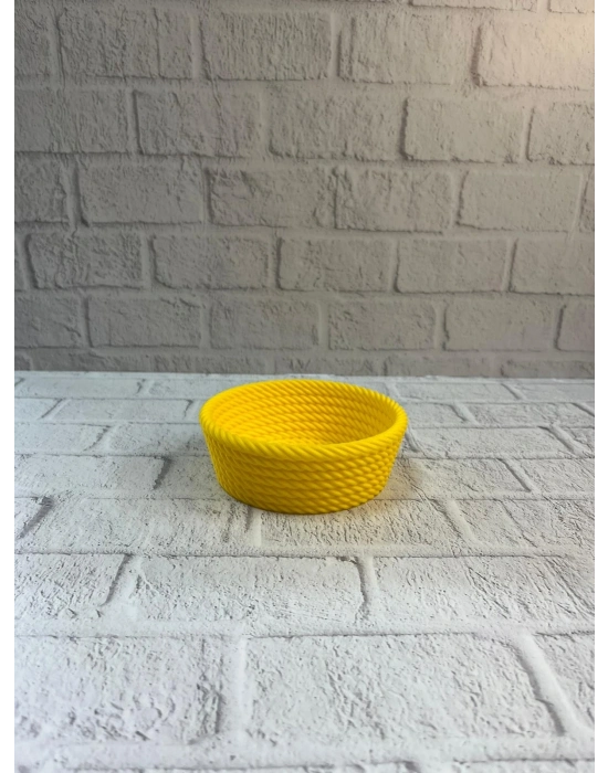 ® Yuvarlak Çerezlik Sarı Canlı Renkli Dekoratif Sunum Kasesi