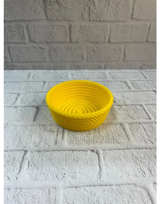 ® Yuvarlak Çerezlik Sarı Canlı Renkli Dekoratif Sunum Kasesi