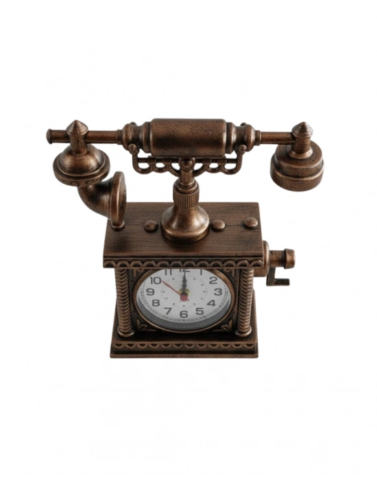 ® ZN8808B TELEFON ŞEKLİNDE ÇALAR SAAT BRONZ