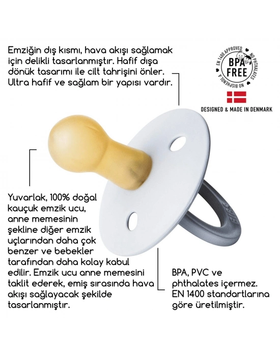 Bibs Colour Kauçuk Emzik 6-18 Ay Coral