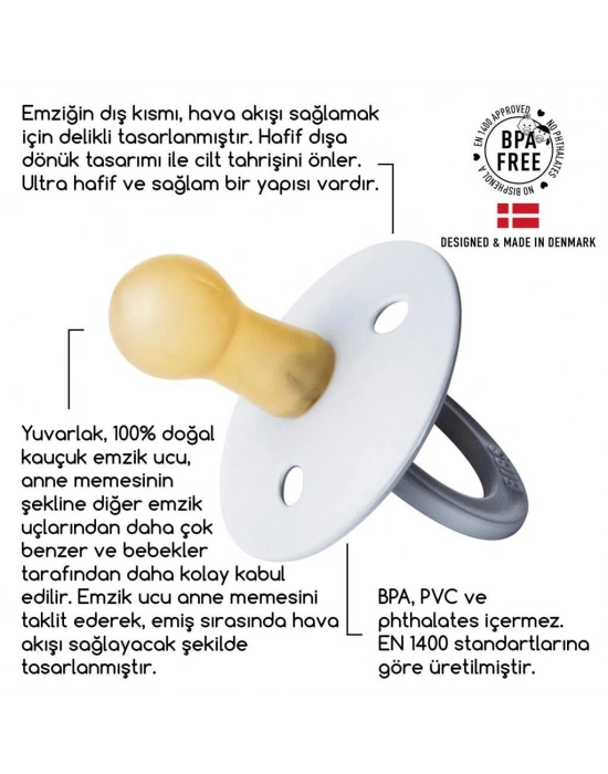 Bibs Colour Kauçuk Emzik 6-18 Ay Sage Glow