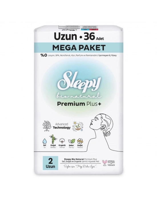 ®   Bio Natural Premium Plus Mega Uzun Ped 36 Adet