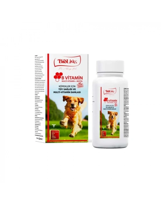 Biolive Köpekler İçin B Vitamin+Multivitamin Tüy Sağlığı Likit Vitamin 100ml