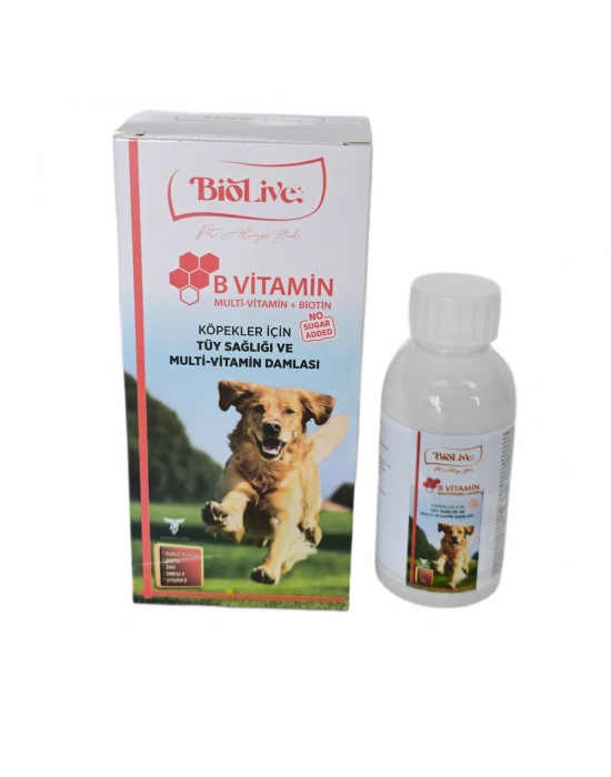 Biolive Köpekler İçin B Vitamin+Multivitamin Tüy Sağlığı Likit Vitamin 100ml