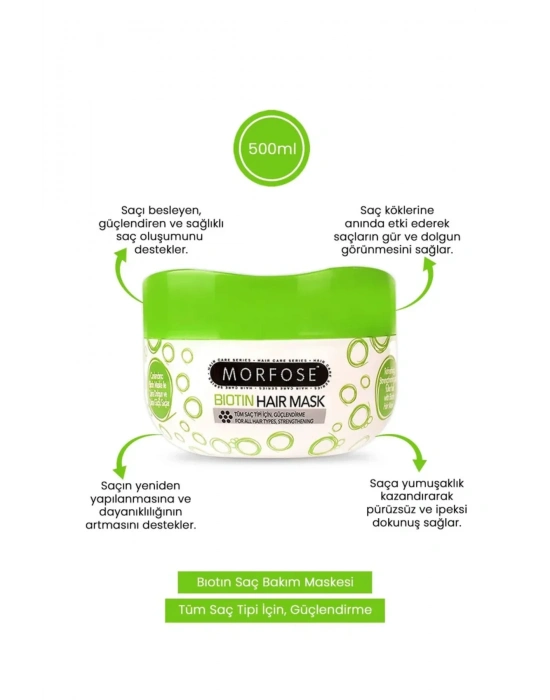 Biotin Saç Maskesi 500 ML - Gür ve Dolgun Saçlar - mrfs